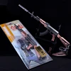High Quality PUBG Keychain Metal Gun Model 21cm AKM QBZ95 AWM 98K Helmet Alloy Weapon Light Key Chain Birthday Gifts Toy for Kid 4