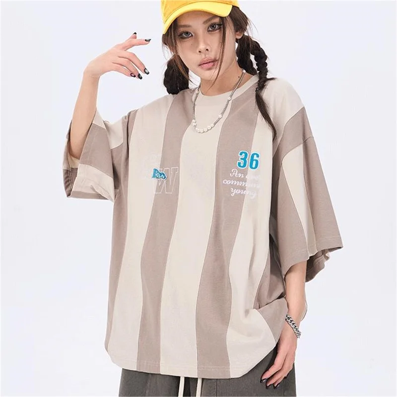 

FGSS Summer New Product American Campus Style Patch Embroidery Short Sleeve Men's and Women's Oversize Loose Fashion Top T-shirt
