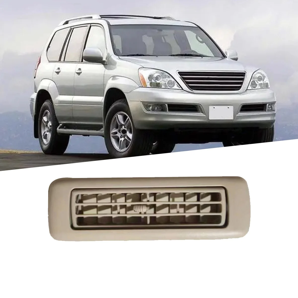 Roof Rear Air Vent Grille 62985-60010-A0 for Toyota Prado Lexus GX470 2002-2009 Beige Side Air Outlet Nozzle 06298560010
