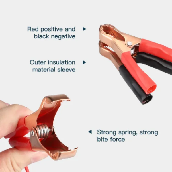 Car Cigar Lighter Seat 12V-24V Male Plug Cigarette Lighter Socket Adapter Power Cord Alligator Clip Battery with Extension 20A Fuse LED Indicator