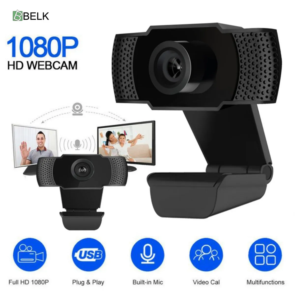 

Веб-камера BELK HD 1080P с микрофоном, USB