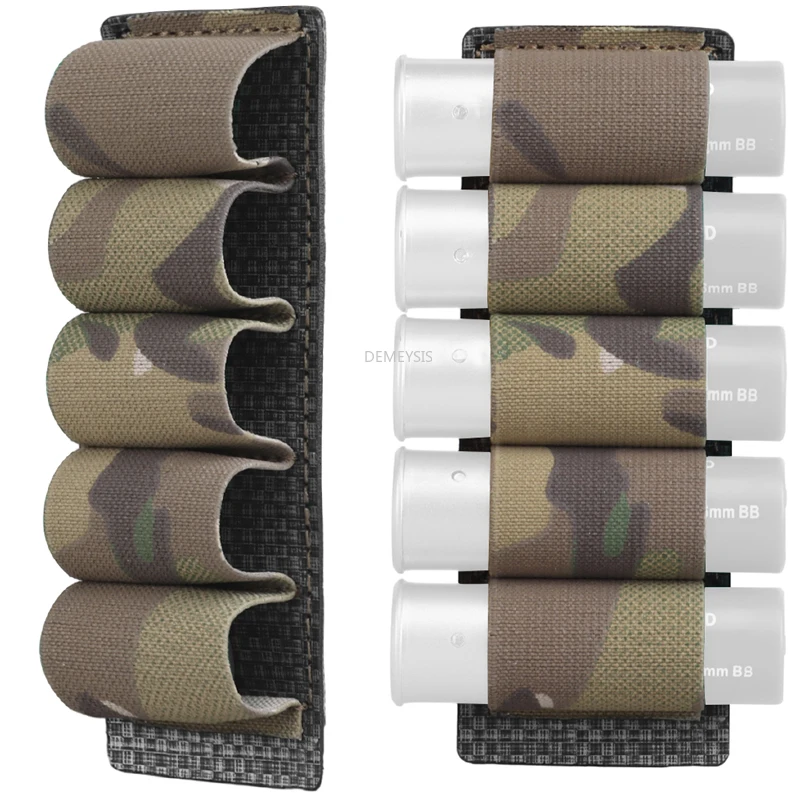 

Tactical Ammo Pouch Molle 5 Rounds 12 Gauge Shotgun Hanging Sticker Holder Bullet Cartridge Hunting Shooting Gun Accessories