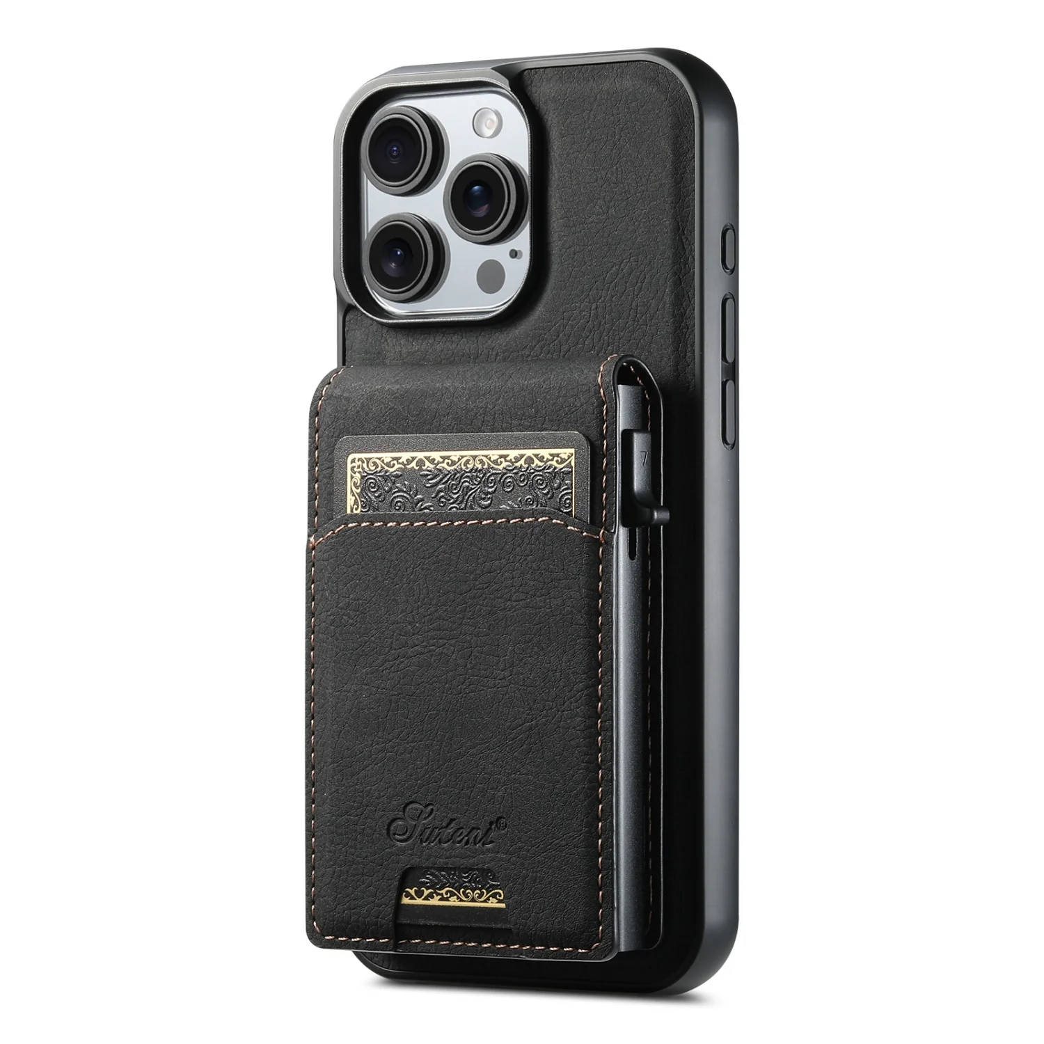 All-Inclusive Magnetic Card Holder TPU Leather Phone Case