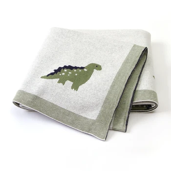 Coperta per bebè in cotone maglia neonato ragazza biancheria da letto culla trapunta simpatico cartone animato dinosauri passeggino per neonati Swaddle sacco a pelo Supersoft