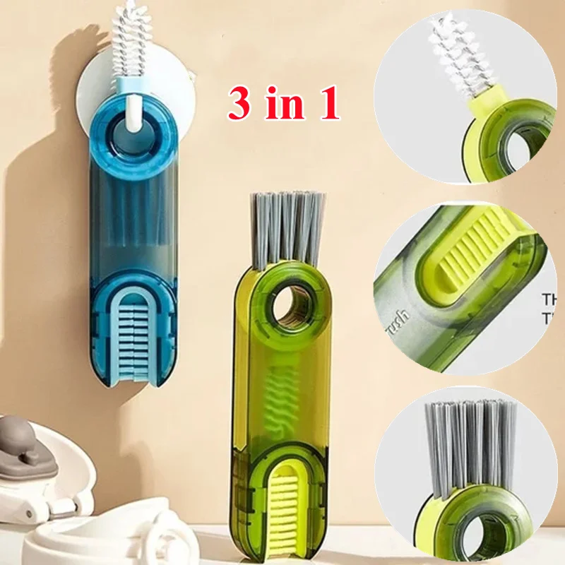 1pcs Multifunctional Cup lid Cleaning Brush 3 In 1 Household Detailing Cleaning  Brushes Baby Bottle Cleaning Brush Tools - AliExpress