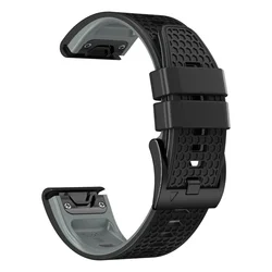 Premium Silicone Strap for Garmin Smart Watches - QuickFit Bracelet, Various Sizes (Black grey)