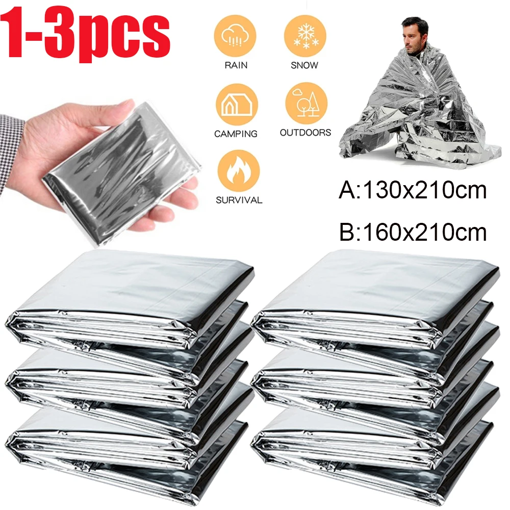 Thermal Blanket Survivals | Survival Kit Camping Equipment | 1-3pcs Outdoor  - Aliexpress