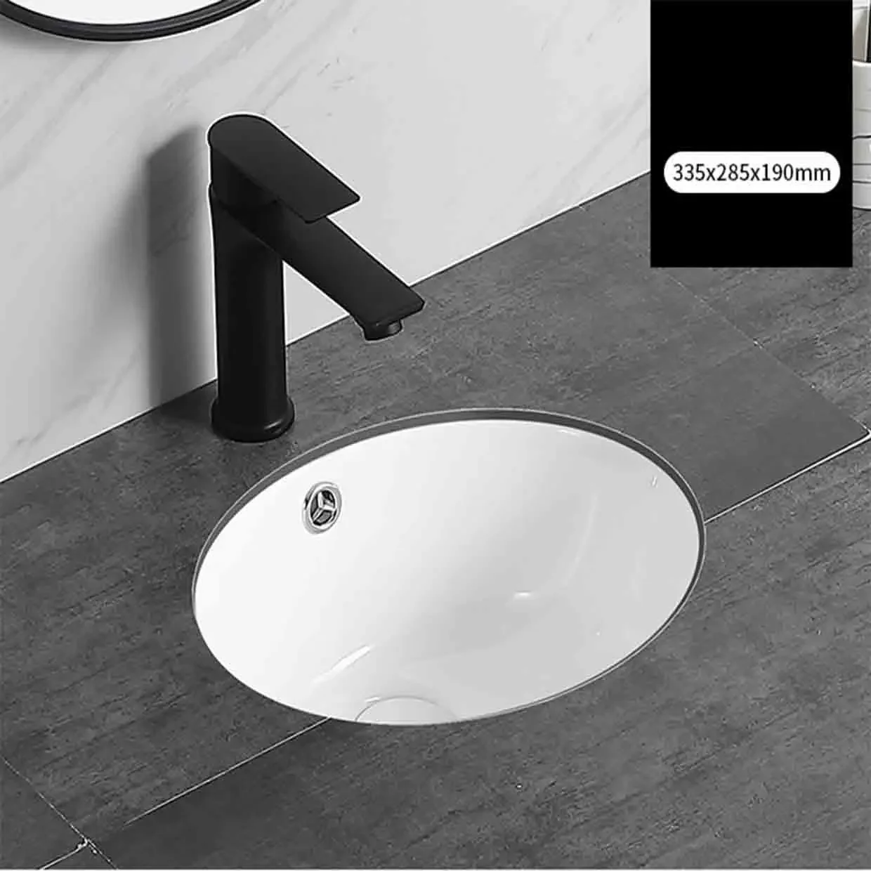 

Household Under Counter Sinks Ceramic Sink Embedded Oval Washbasin Small Size Narrow Long Balcony Basin Toilet Wash Hand Basin