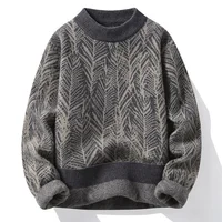 Mens Knitted Sweater for Autumn and Winter High-quality  Thick and Warm Sweater Round Neck Casual Fashion Pullover Men Clothing 1