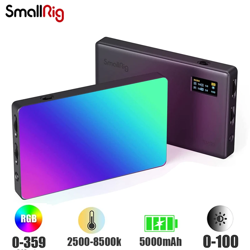 Smallrig Rm120 Rgb Conduziu a Luz Video da Câmera 5000mah Luz 2500k-luz Portátil da Suficiência da Luz da Foto do Estúdio 8500k para a Fotografia