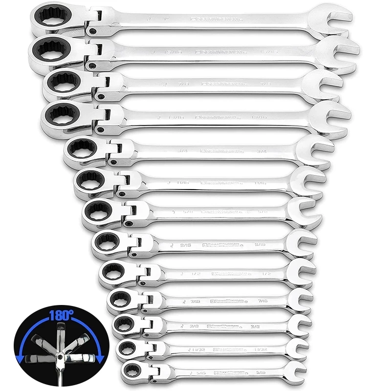 柔軟なヘッドラチェットレンチ,メトリックラチェットレンチ