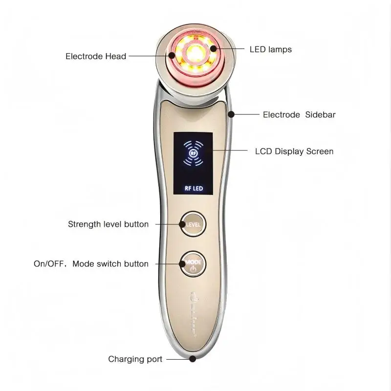 5 in 1 Hot and Cold Facial Massager Microcurrent Skin Tightening Device LED Anti Aging Beauty Skin Care Tool Enhanced Absorption