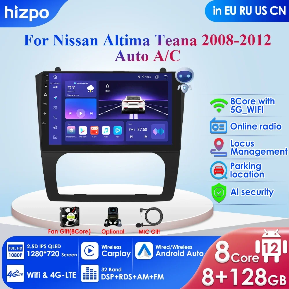

Carplay 4G-LTE Radio 2 Din Android 12 Car Multimedia Player for Nissan Altima Teana GPS Navigation WIFI DSP 9'' 2din AutoRadio