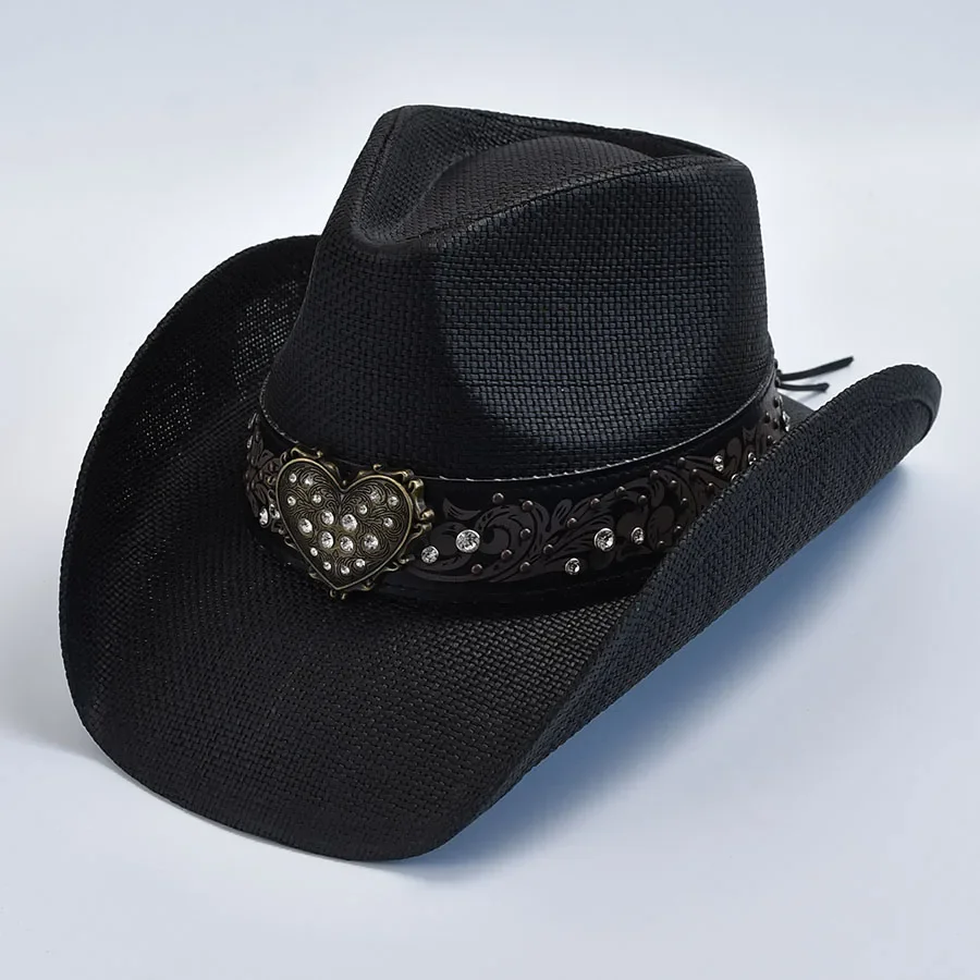 Vintage Straw Cowboy Hat for Men's Women's Summer Beach Sun Hat Gentleman Lady Cowgirl Jazz Sombrero Hombre