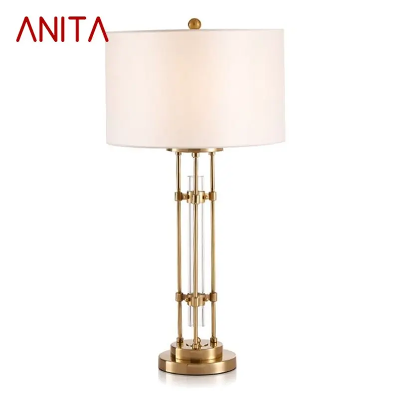 

ANITA White Table Lamp Contemporary LED Decorative Desk Lighting for Home Living Room