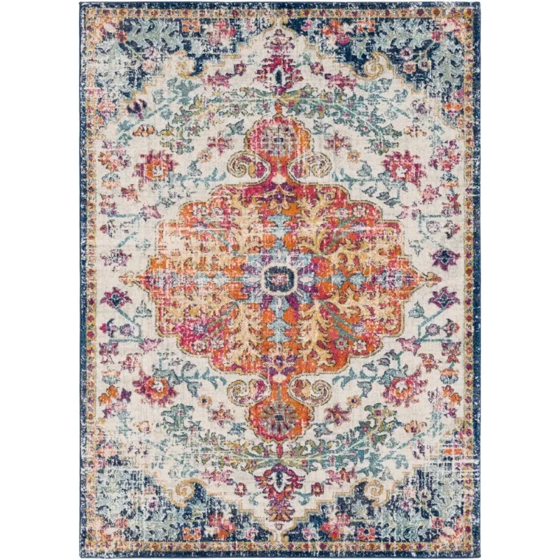 

Medallion Area Rug, Blue ,5'3" x 7'3"