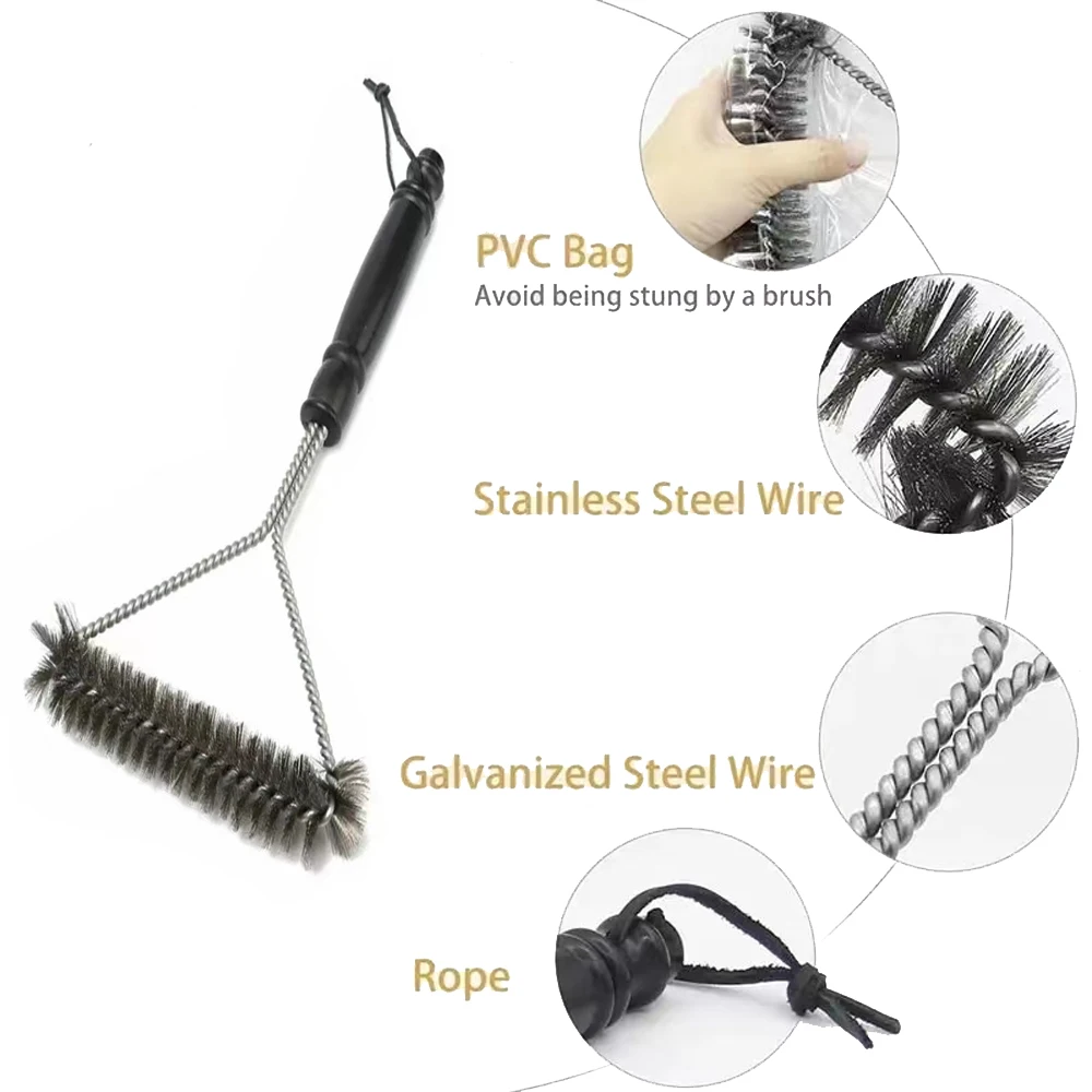 1PC Kitchen Accessories Barbecue Grill Cleaning Brush BBQ Clean Accessories Tool Non-stick Powerful Grilling Barbecue Brushes