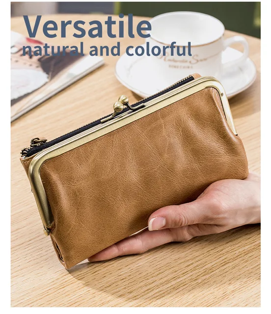 Long Ladies Leather Wallet 2025 New Genuine Leather Women Wallet