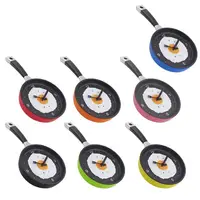 Frying Pan with Fried Eggs Design Wall Clock, 9x8inch for Kitchen,Living Room,Bedroom Decor 2