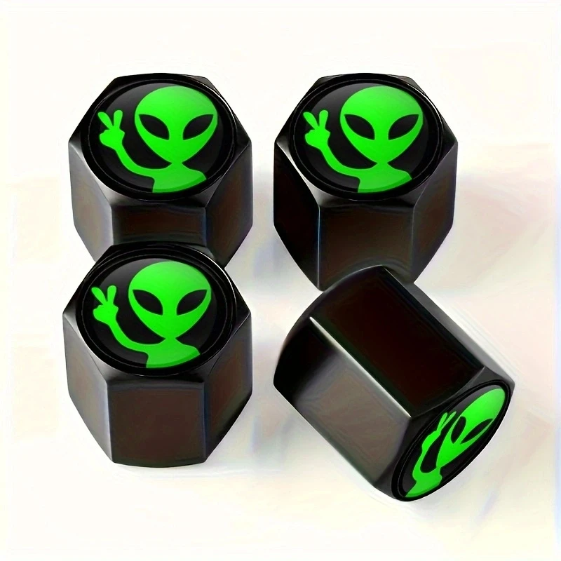 4 ชิ้นคนต่างด้าวรถล้อยางวาล์ว Cap Stem Air Cover จัดแต่งทรงผมรถบรรทุกรถมอเตอร์ไซด์จักรยาน Accessorie 1