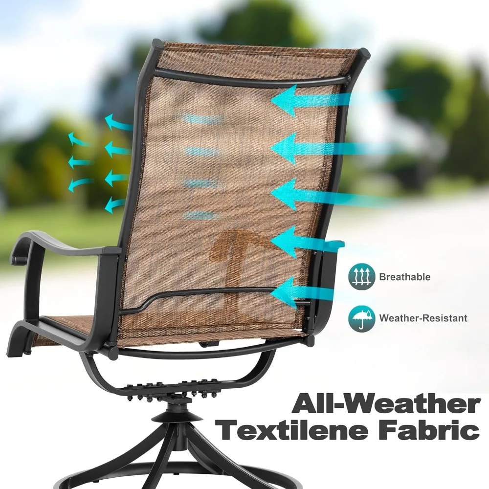 Outdoor Swivel Rocker Dining Chairs Set of 2 4