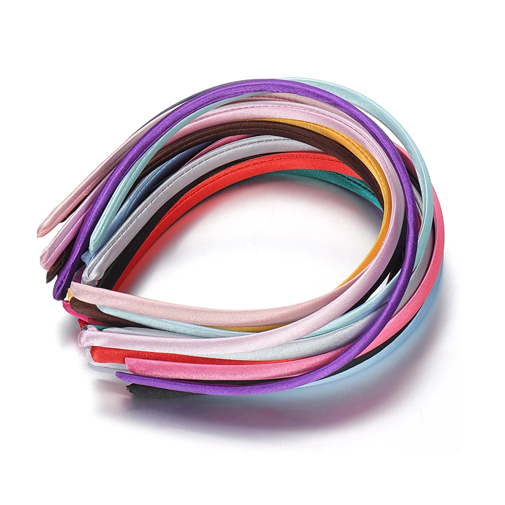 10pcs 10mm Colorful Satin Headband