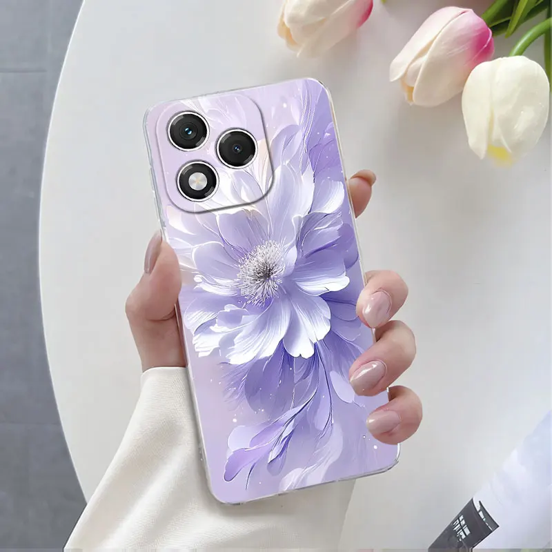 Luxury Fashion Clear Marble Flower Phone Case - Transparent Soft Silicone Protective Cover