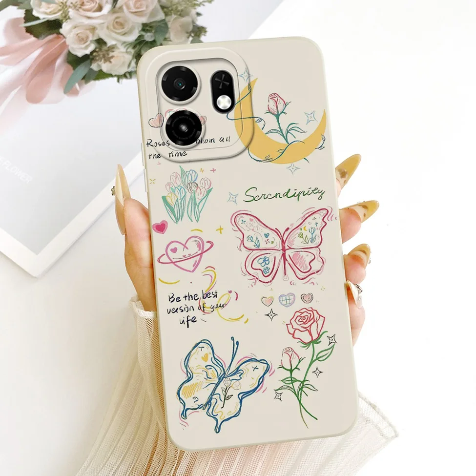 Luxury Floral Phone Case - Fashionable Silicone Cover with Cute Painted Design
