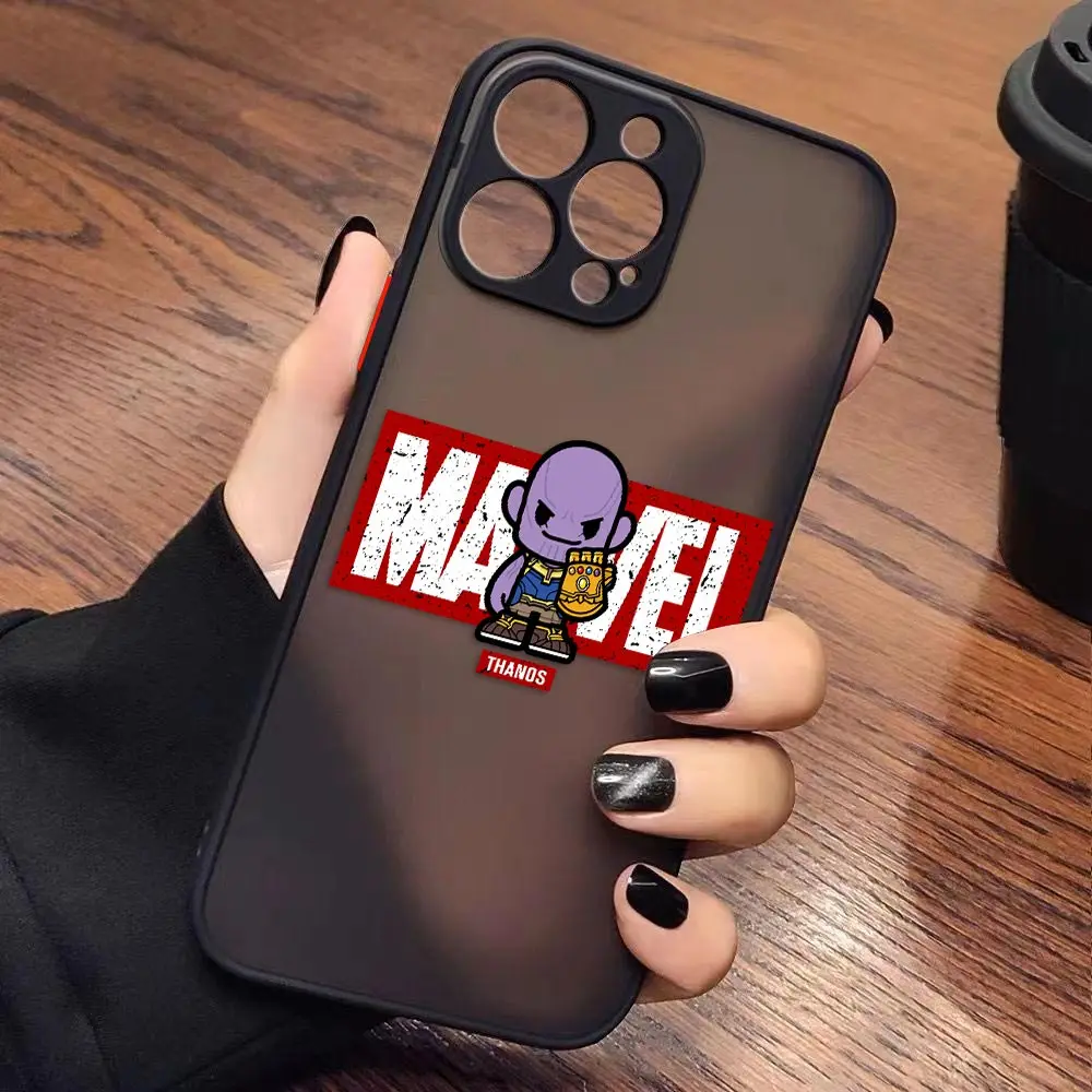 thumbnail image 1 of Funda para iPhone Apple 14 13 11 12 MINI Pro XS Max XR X 7 SE 2022 2020 6 6S Plus, carcasa con dibujos animados de Los vengadores de Marvel, 1 of 5