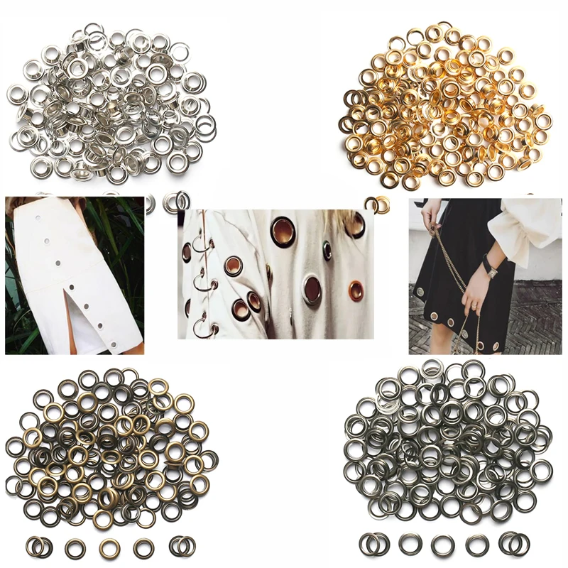 Brass Eyelets with Multifunctional Pliers Kit Leather Grommet Round Eye Rings for Shoes Bag Belt Scrapbooking 5mm/6mm/8mm/10mm eyelet grommet ring kit eyelet grommet ring grommet eyelet kit