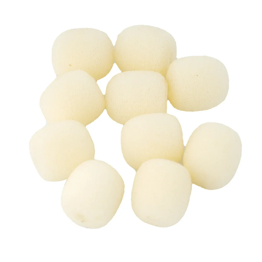 Microphone Windscreen Sponge Cover Headset Mic Foam Cover Protective Cap For Gooseneck Meeting Mic Beige Parts 10PCS microphone windscreen