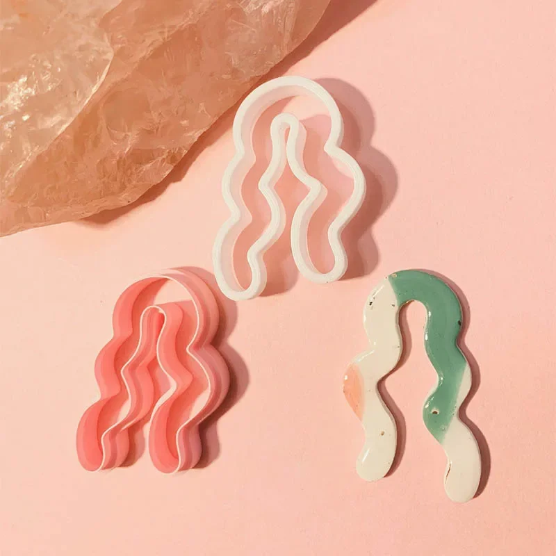 Polymer clay cutter pottery clay tools Soft Pottery Earrings Polymer Clay Cutter DIY INS French Earrings Shape Cutting Die for Stone Sculpture Jewelry Pendant Making