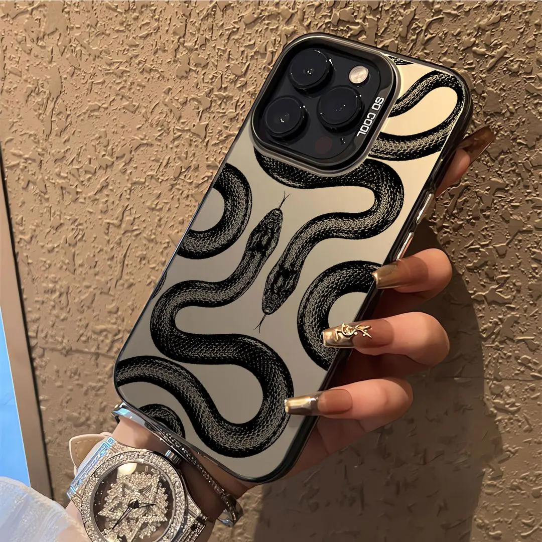 New Black Snake Fashion Phone Case For iPhone 16 15 14 13 12