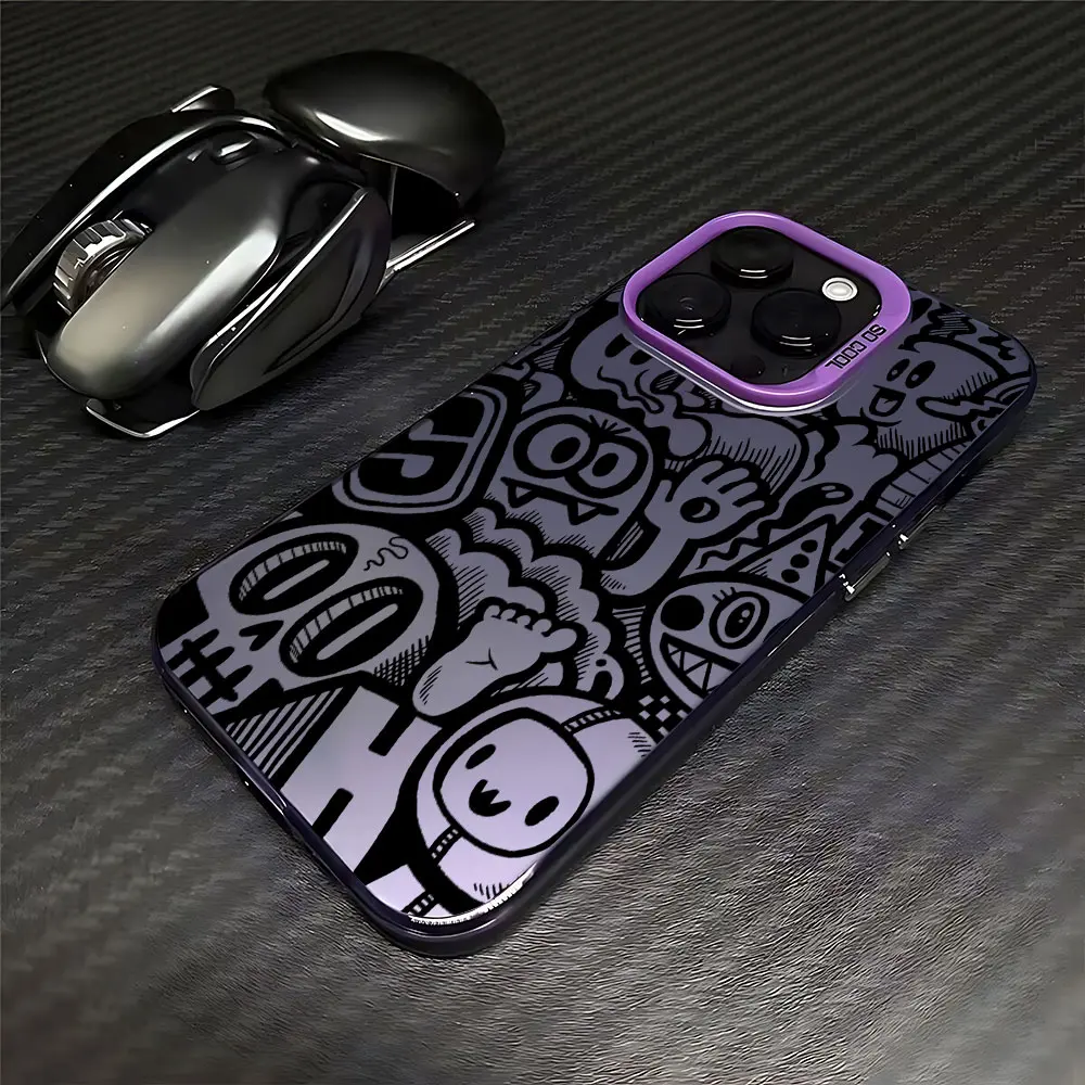 Matte Black Graffiti Style Phone Case