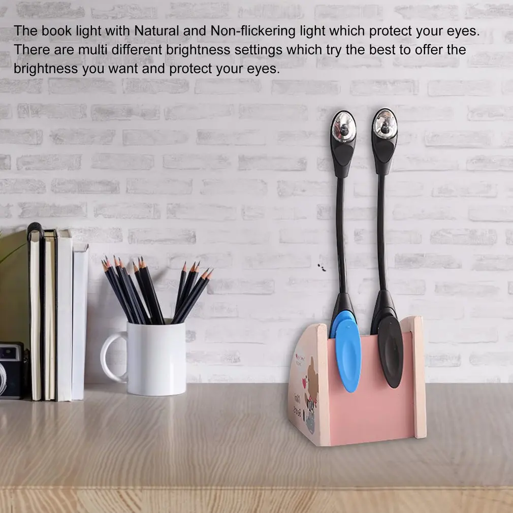Hot Simplicity Brightness Eye Protection Clip Single Pole Lamp LED Book Light With Goosenecks Clip Reading Desk Flexible Lamp
