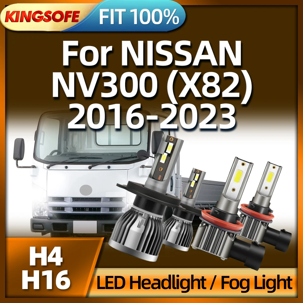 

KINGSOFE 110W H4 H16 Led Bright Light Bulbs 6000K For NISSAN NV300 (X82) 2016 2017 2018 2019 2020 2021 2022 2023