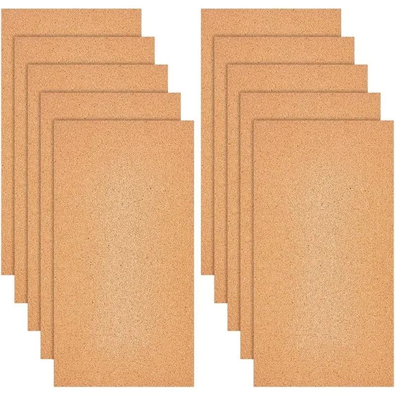 10 Sheets Cork Sheets 12x6.1 Inch Thin Cork Roll 1mm Thick Brown Cork ...