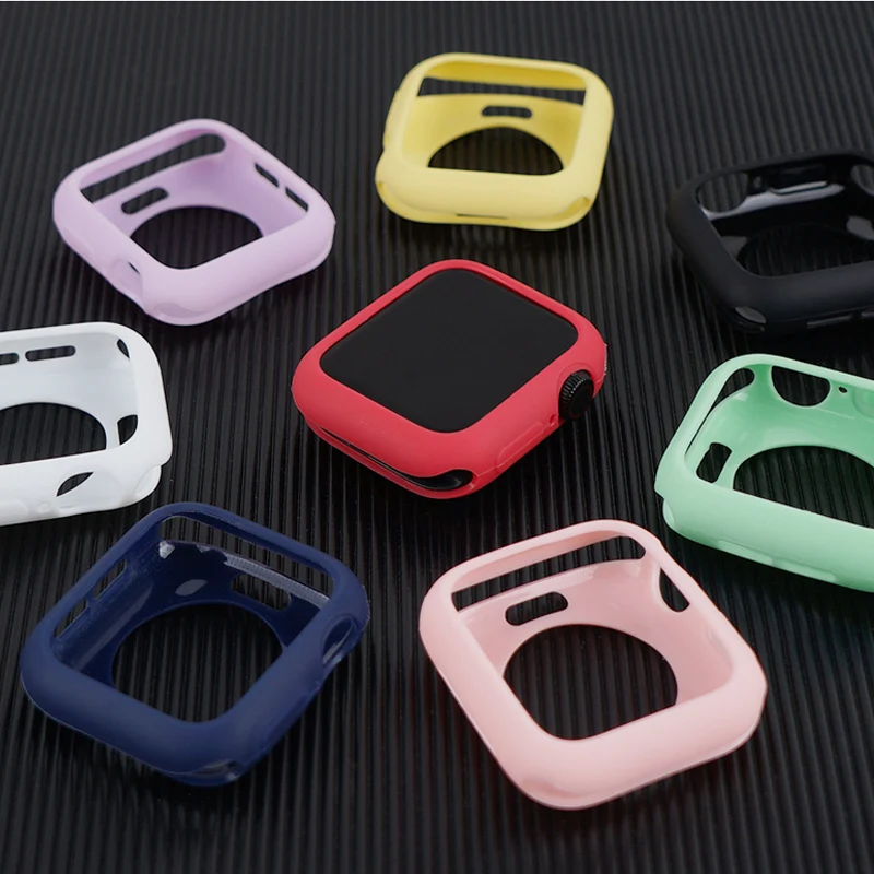 

Силиконовая основа для Apple Watch Φ Series 9 8 7 6/5/4/3/2/SE, мягкая защитная крышка из ТПУ, чехлы для iWatch 45 мм 44 мм 40 мм 38 мм 42 мм 41 мм