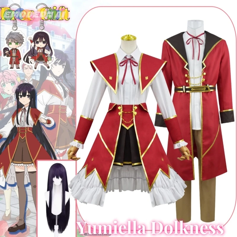 

Yumiella Dolkness Anime Villainess Level 99 Cosplay Costume Clothes Wig Uniform Cosplay Free Gift School Uniform Unisex Set