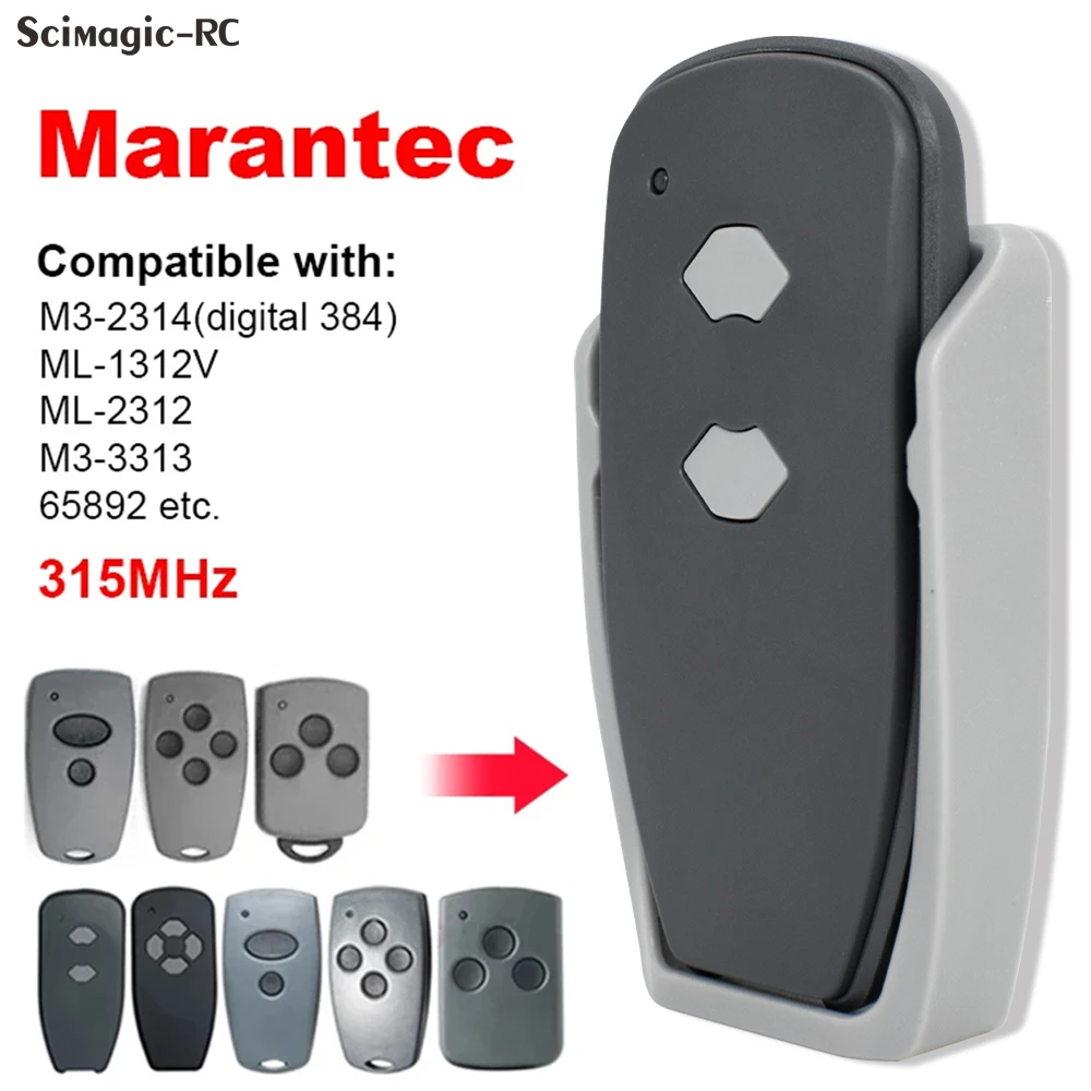 1/3/5 pcs MARANTEC 315MHz Garage Gate Remote Control For M3-3313 M3-2312 Digital 382 M3-2312 Digital 384 Fixed Code Duplicator 2
