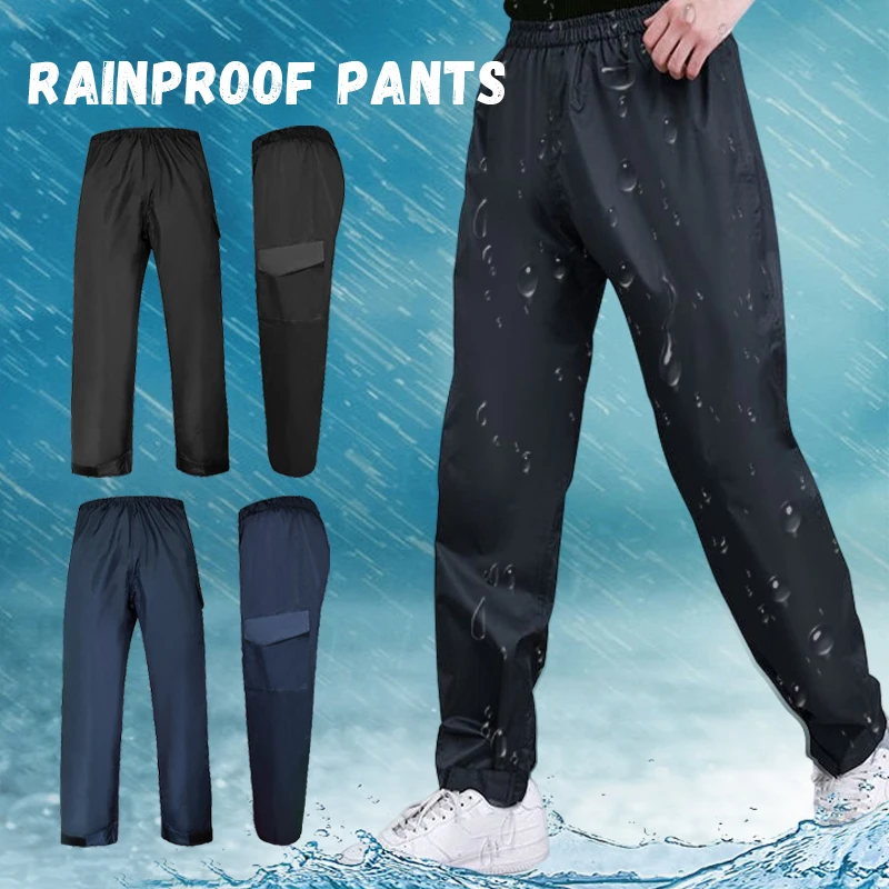 WomenMenRainPantsOutdoorCyclingPantsRainproofCampingPantsHikingFishingWaterproof
