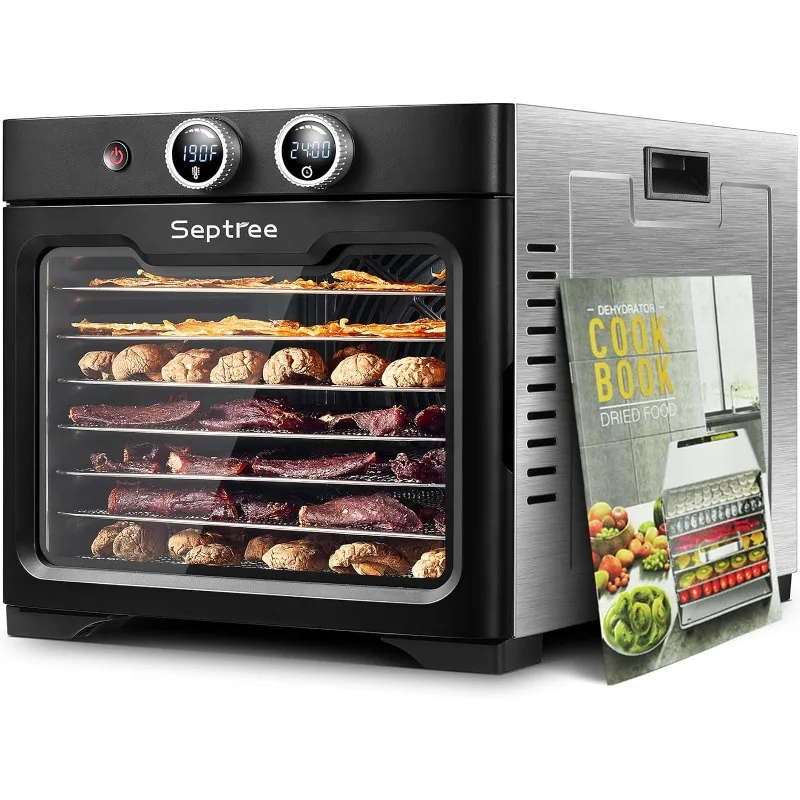

Septree 2023 Upgraded Food Dehydrator for Jerky, Large Drying Space with 8.8ft², 800W Dehydrated Dryer Machine, Timer Control