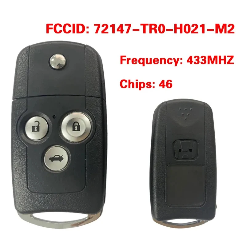 

CN003154 Original PCB 3 Buttons Flip Car Key For H-onda Civic 2012-2014 Remote 433MHZ ID46 Chip FCCID 72147-TR0-H021-M2