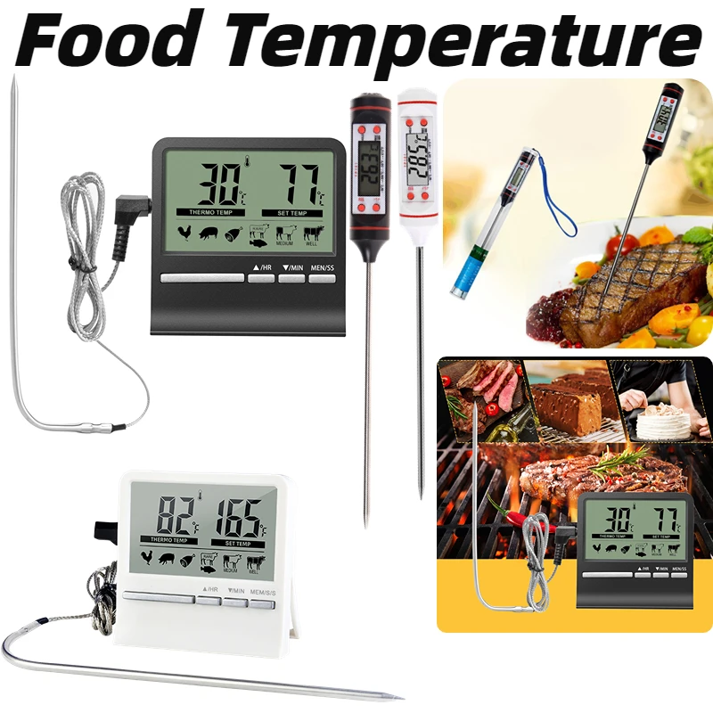 Digital Kitchen Thermometer Meat Water Milk  Temperaure Sensor Meter  Thermocouple - Household Thermometers - Aliexpress