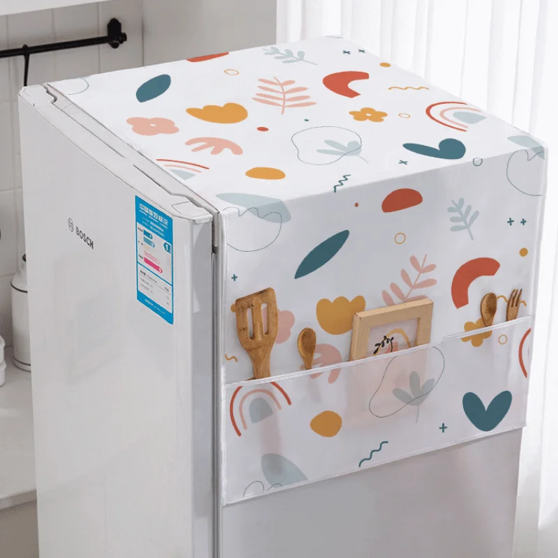 Reusable Refrigerator Dust Cover with Storage Bag, Waterproof Refrigerator Cover, Household Dust Storage Bag