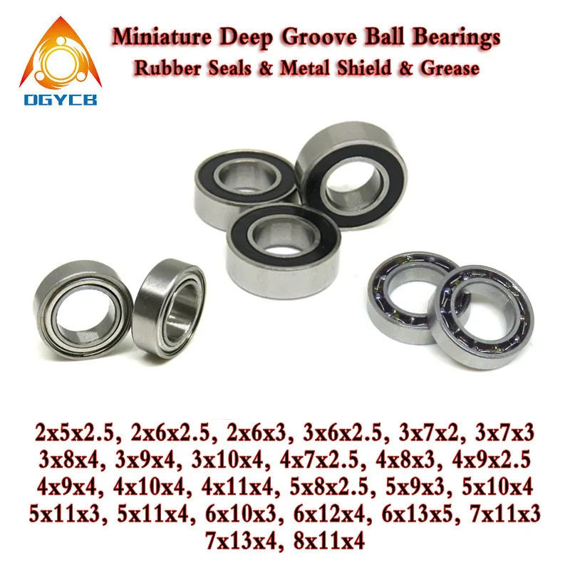 10 PCS MR104-2RS 4x10x4 Miniature Ball Bearings Black Rubber Sealed Bearing 