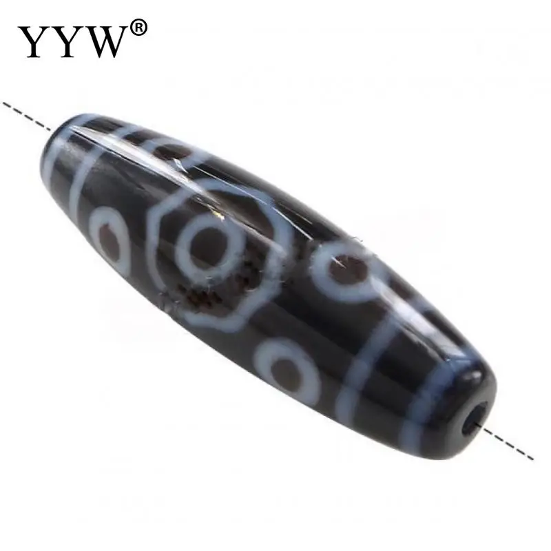 Natural Tibetan agate onyx  Dzi Beadsnew Oval thirteen-eyed buddhist buddhism budha jewelry jewelleryjewelers two tone 38x12mm