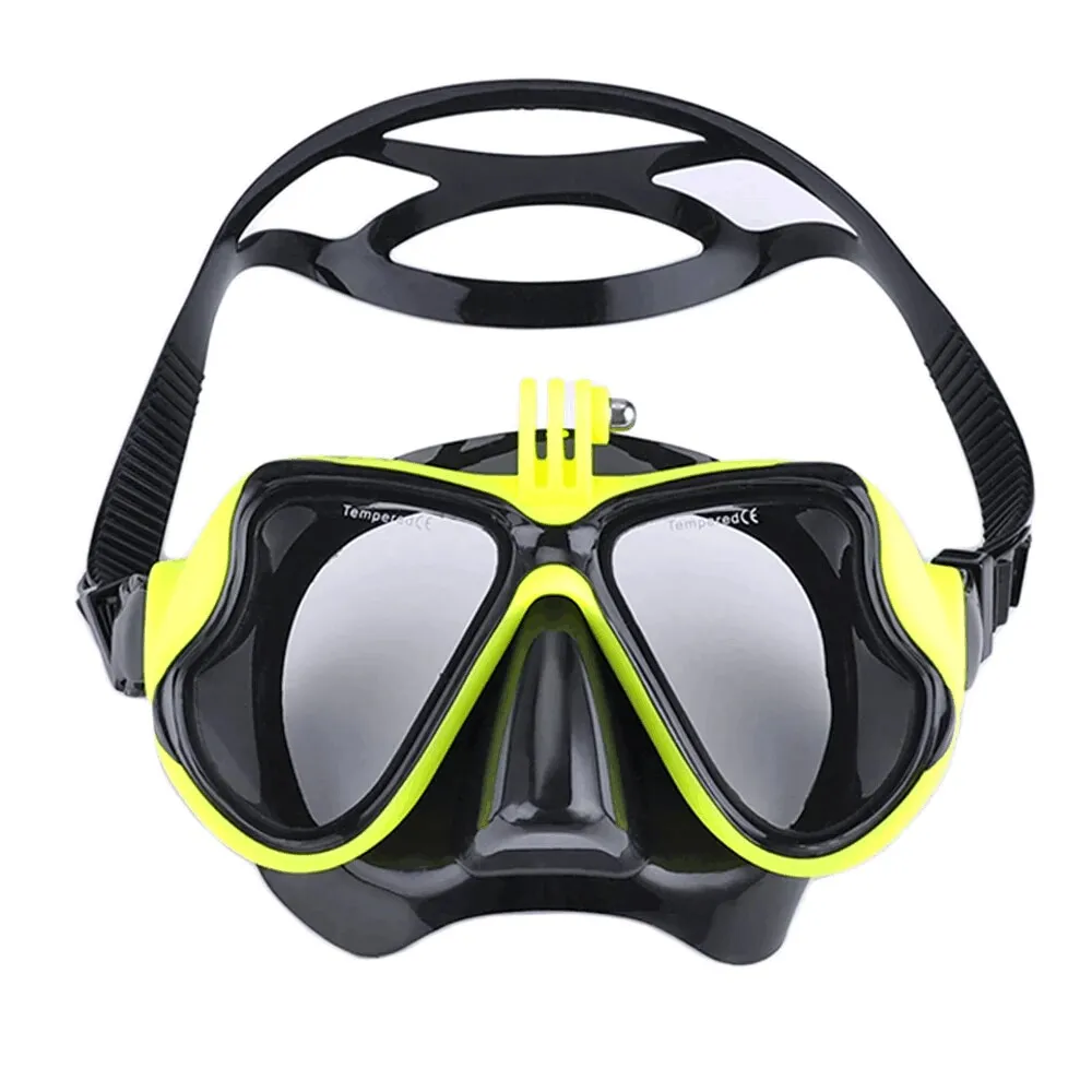 Diving Mask Professional Underwater Mask Camera Diving Mask Swimming Goggles Snorkel Scuba Diving Camera Holder for GoPro Snorkeling Diving Mask Snorkel Set Diving Goggles Diving Camera Holder