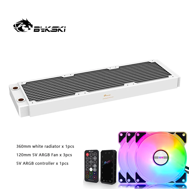 

Bykski 30mm Thin Radiator 120mm240mm360mm480mm Red Copper/ 1 Channel 14 FPI 120mm Fan Computer Water Cooling Liquild Cooler Row