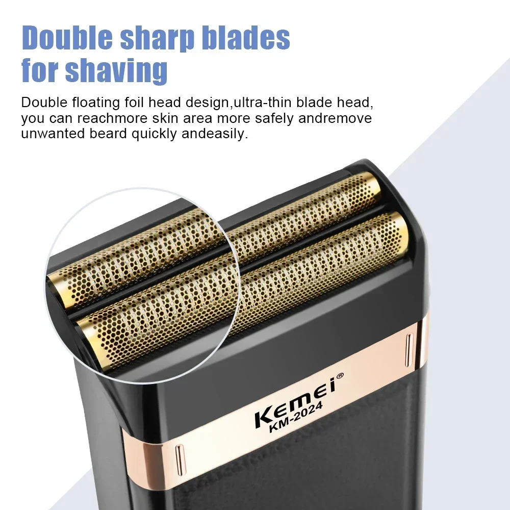 KEMEI-2024 Professional Electric Shaver for Men Electric Razors Barber Supplies Hair & Beard Trimmer Cordless Rechargeab 2